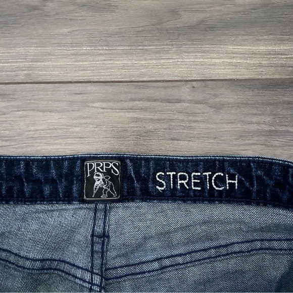 PRPS Blue Le Sabre Slim Tapered 5 Pocket Cotton Jeans Ripped Mens Size 34 - Picture 3 of 9